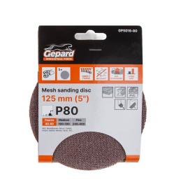 Шлифлист 125мм круг Р80 сетка, самосцепл. 5шт. GEPARD