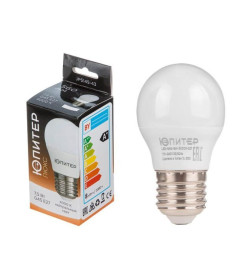 Лампа светодиод. E27 7.5W 220в. 4000K G45 ЮПИТЕР ЛЮКС