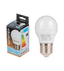 Лампа светодиод. E27 7.5W 220в. 5000K G45 ЮПИТЕР ЛЮКС