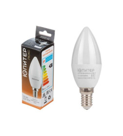 Лампа светодиод. свеча E14 7,5W 220в. 4000K C37 ЮПИТЕР ЛЮКС