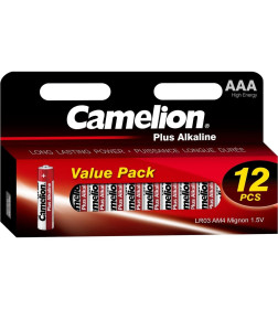 Батарейка AAA LR03 Plus Alkaline 1.5V BLOCK-12 (12шт.) Camelion