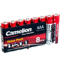 Батарейка AAA LR03 Plus Alkaline 1.5V SP8 (8шт.) Camelion