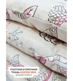 Подушка для сиденья 42x42 см, молочный, терракотовый HOMELY ГВОЗДИКА КРЕМОВАЯ MATEX 4 шт. 68-068