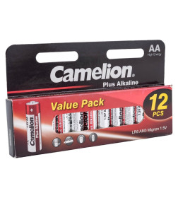 Батарейка AA LR6 Plus Alkaline 1.5V BLOCK-12 (12шт.) Camelion