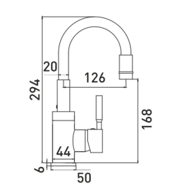 Смеситель для кухни Gross Aqua ColorFlex Matt Black, 3241508MB