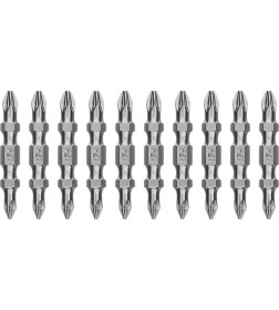 Бита двухсторонняя PZ2-PZ1х45мм сталь S2 10шт. Gross