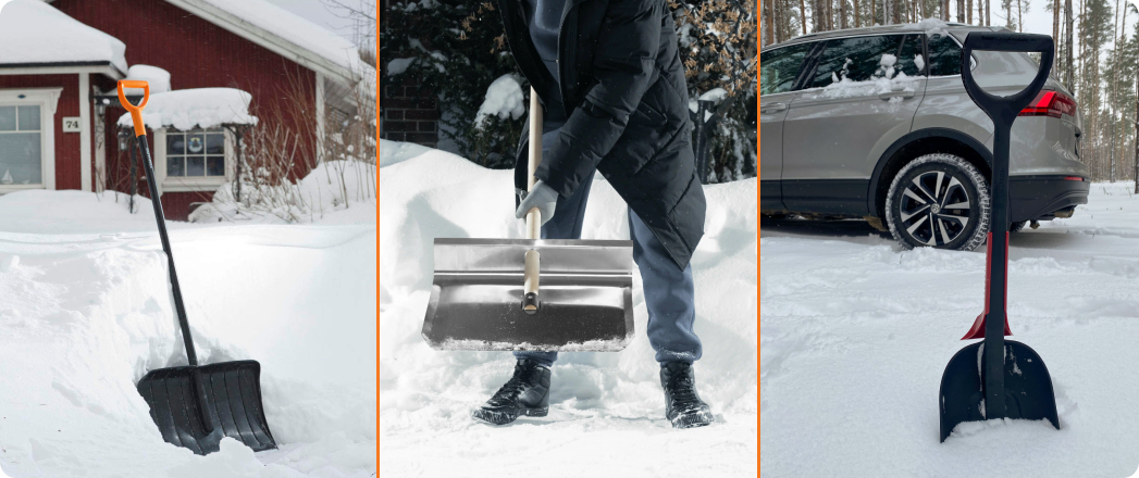 Сравнительное фото основных видов снеговых лопат